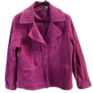 Chicos purple leather blazer jacket